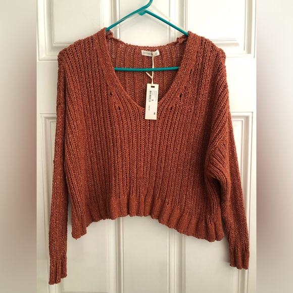 COTTON ON brown knitted cropped sweater NWT Small - Picture 3 of 6
